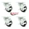 Service Caster 3.5 Inch Phenolic Wheel Swivel Top Plate Caster Set with Brake SCC-20S3514-PHS-TLB-4 - alternate 2